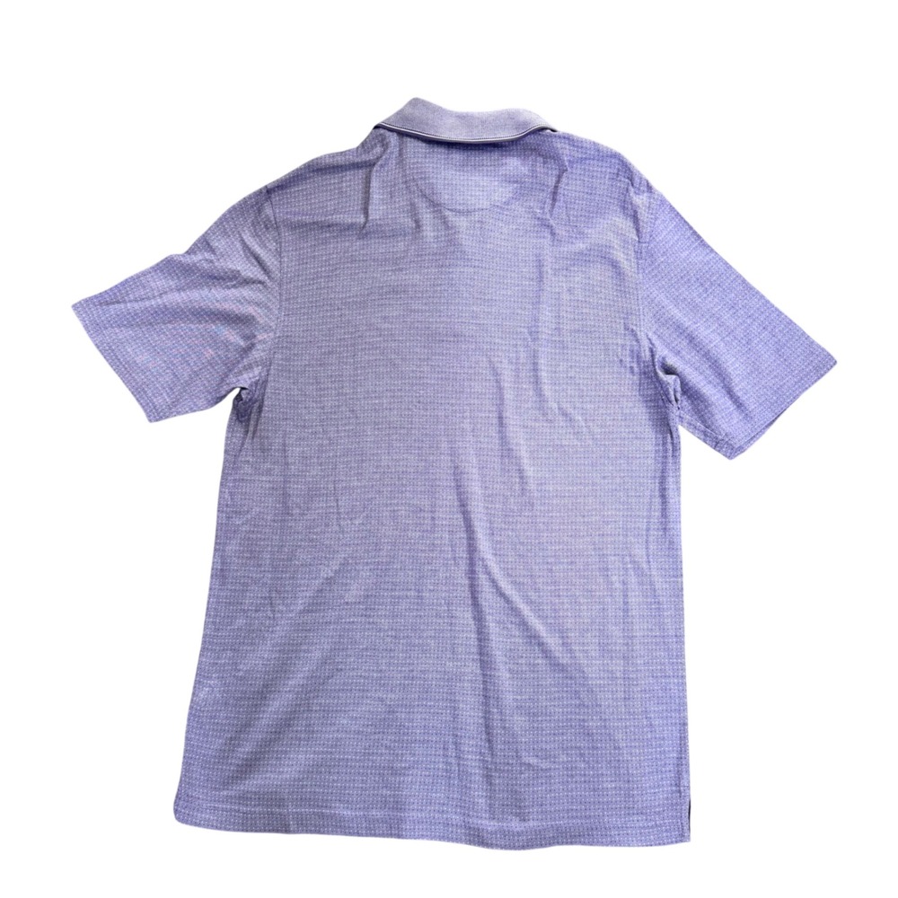 Jos. A. Bank Polo Shirt Mens Large Purple Traveler Micro-Diamond Cotton Golf - Picture 5 of 9